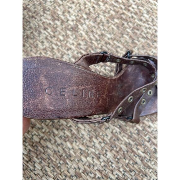 CELINE 2001 brown leather heels - Picture 8 of 9
